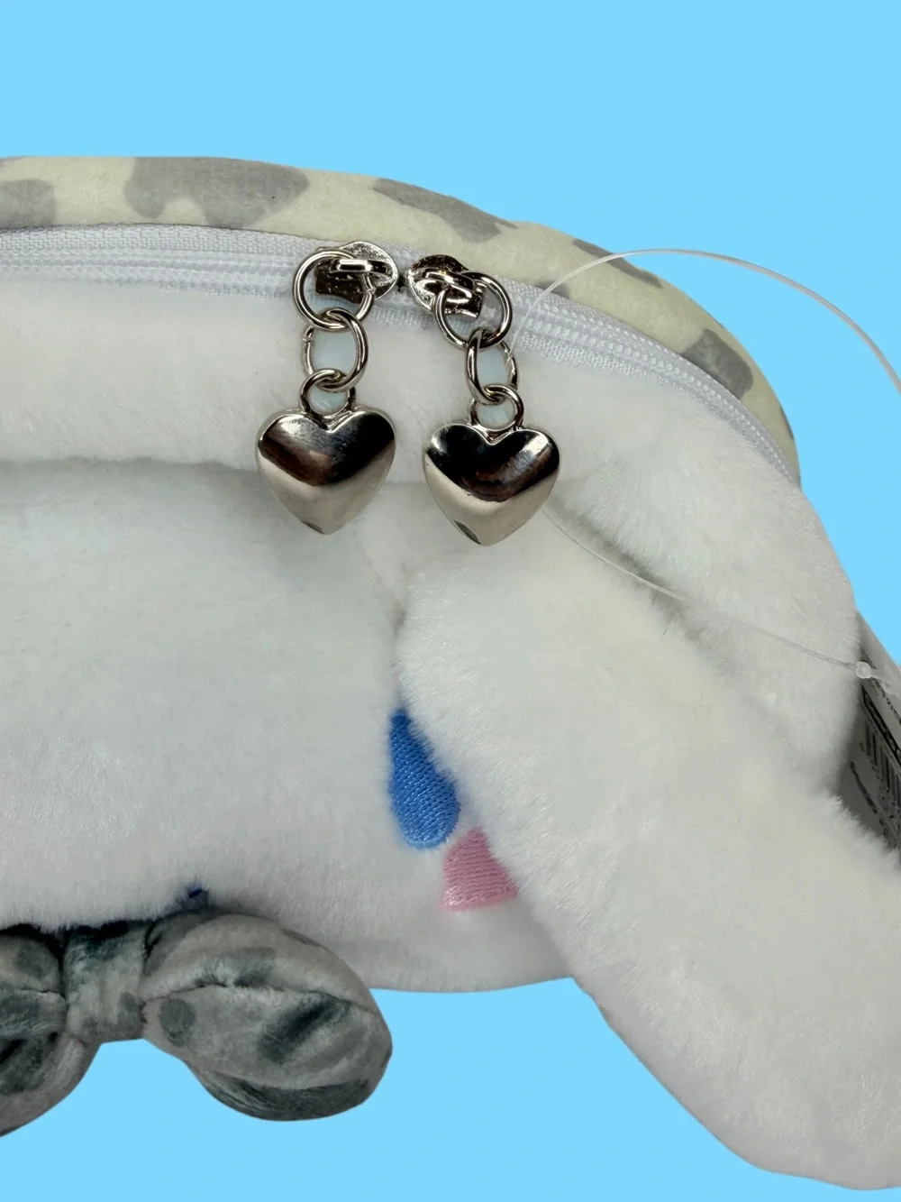 Cinnamoroll Plush Cosmetic or Pencil Pouch in Cream & Gray